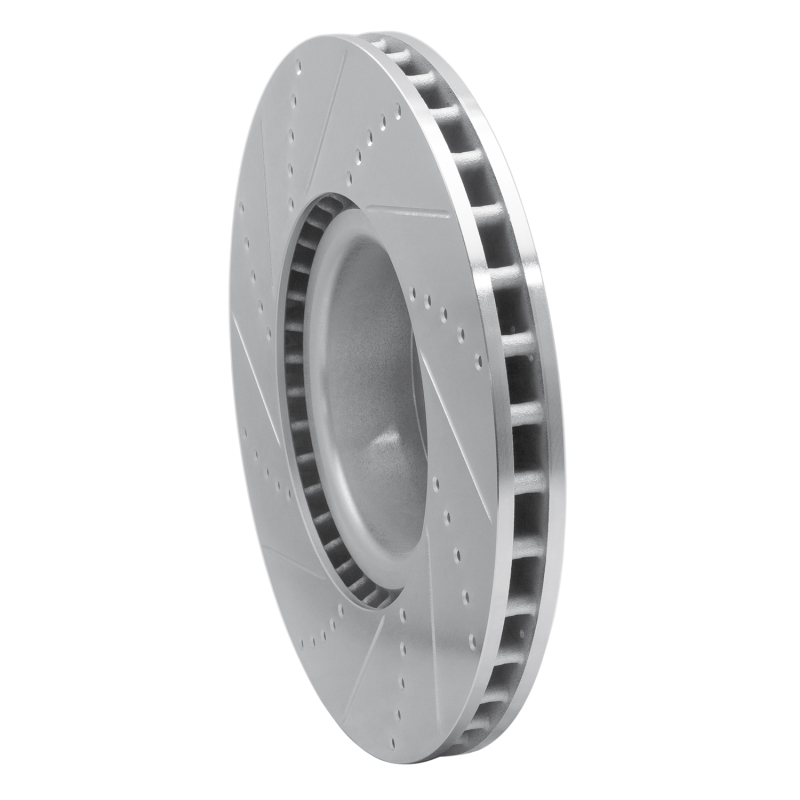 Land Rover Range Rover Brake Rotor (1) - Front Right - R1 Concepts - Drilled & Slotted - Silver - `10-`12